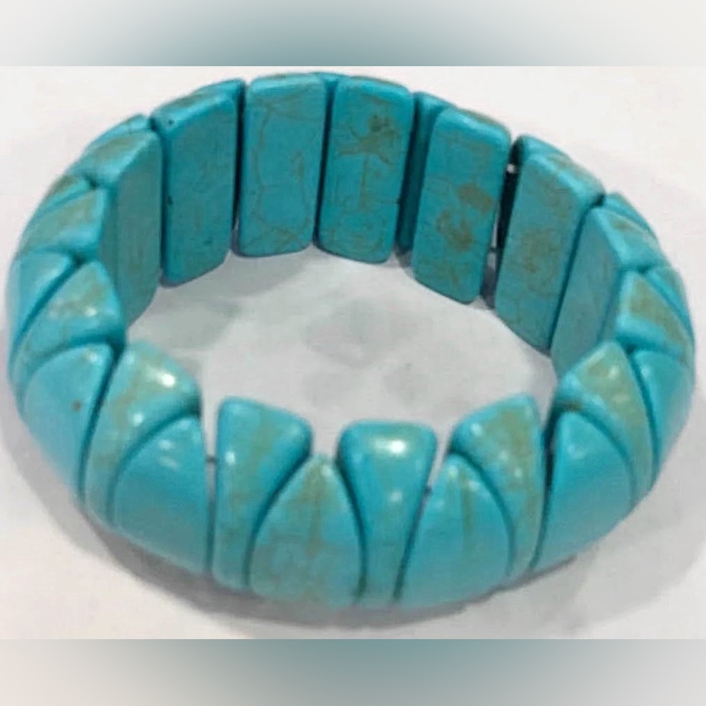 Turquoise Jewelry Bracelet Chunky Stretch Wrist
